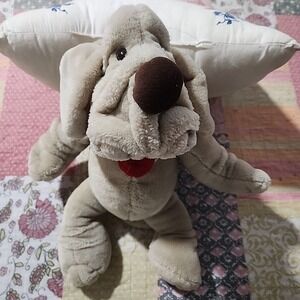 VTG Ganz Bros WRINKLES‎ Tan Dog 18" Hand Puppet Plush 1981 Talking WORKS Tested